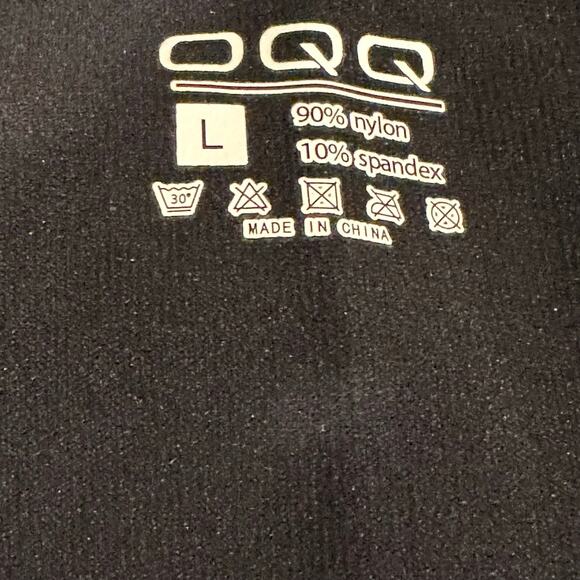 OQQ Black Long Sleeve Bodysuit L Scoop Neck Fitted Balletcore Stretchy - Picture 6 of 7